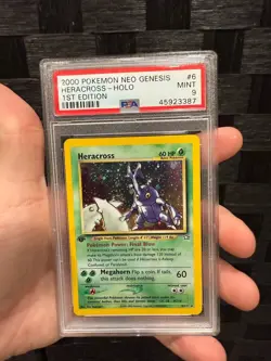 PSA 9 Mint Pokemon Heracross Neo Genesis 1st Edition Holo Rare #6 - Image 1