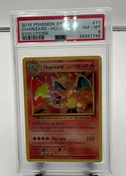 2016 Pokemon XY Evolutions 11 Charizard Holo PSA 8 Graded Pokemon Card - Image 1