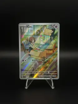 Pokemon TCG Ralts Scarlet & Violet Base Set Holo Illustration Card 211/198 - Image 1