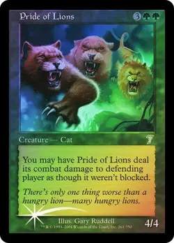 7th Edition MTG FOIL Pride of Lions Magic - Image 1