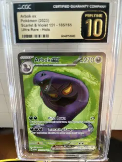 Arbok ex (185/165) CGC 10 PRISTINE 2023 Scarlet & Violet 151 Ultra Rare Pokemon - Image 1