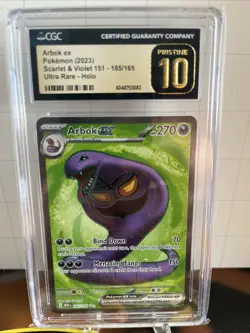 Arbok ex (185/165) CGC 10 PRISTINE 2023 Scarlet & Violet 151 Ultra Rare Pokemon - Image 2