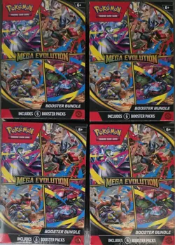 Lot of 4 Pokemon MEGA EVOLUTION Booster Bundles Pokemon Sealed new - Image 1