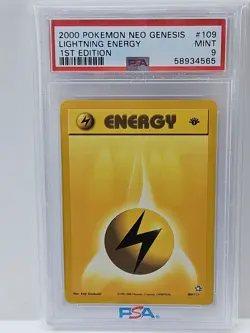 psa 9 2000 POKEMON NEO GENESIS LIGHTNING ENERGY 1ST EDITION #109 - Image 1