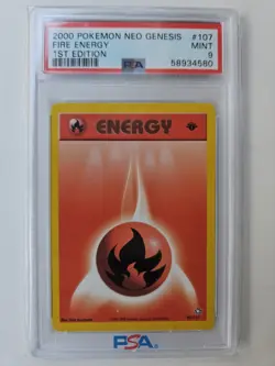 2000 POKEMON NEO GENESIS FIRE ENERGY 1ST EDITION #107 MINT 9 - Image 1