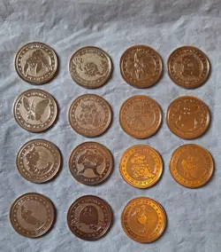 Pokemon Vintage Japanese Silver Meiji Coins Bundle X15 - Image 1