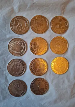 Pokemon Vintage Japanese Silver Meiji Coins Bundle Flareon Ninetales Squirtle - Image 2