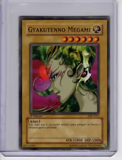 Heavy Play Yugioh TCG Gyakutenno Megami Portugese 1st Edition Common - Image 1