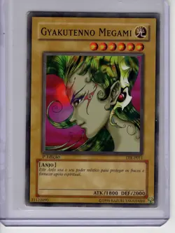 Heavy Play Yugioh TCG Gyakutenno Megami Portugese 1st Edition Common - Image 3