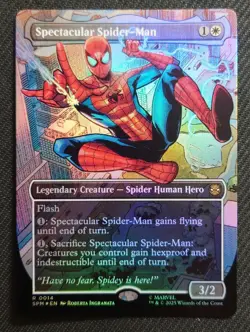 MTG super full art pleb foil spectacular spider man 923172 - Image 1