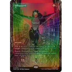 Foil Silkguard (borderless) M/NM Magic MTG Marvel's Spider-man: Marvel Universe - Image 1
