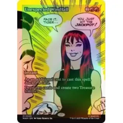 Foil Unexpected Windfall (borderless) MTG Marvel's Spider-man: Marvel Universe - Image 1