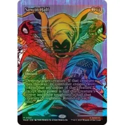 Foil Saw In Half (borderless) M/NM MTG Marvel's Spider-man: Marvel Universe - Image 1
