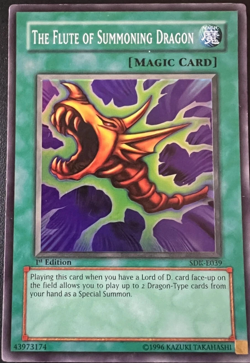 The Flute of Summoning Dragon SDK-E039 Super Rare 1st Edition Yugioh TCG Card - Image 1