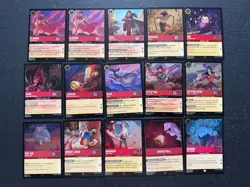 Disney Lorcana RUBY Bulk Lot (65 Cards - Cold Foil Holos - Sets 1-7) - Image 1