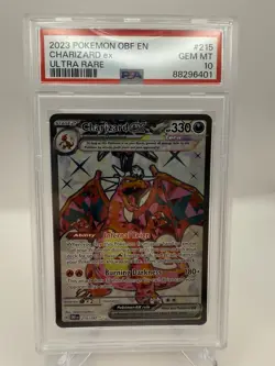 2023 Pokemon Obsidian Flames Charizard EX #215 - PSA 10 - Image 3