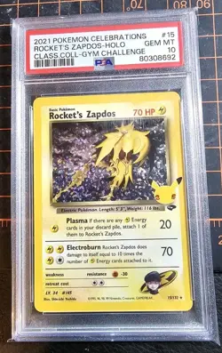 2021 Pokemon Celebrations Rocket's Zapdos #15 PSA 10 - Image 1