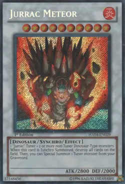 Yugioh! LP Jurrac Meteor - HA04-EN029 - Secret Rare - 1st Edition Lightly Played - Image 1