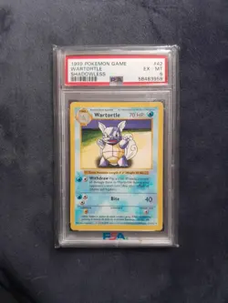 Wartortle 42/102 Uncommon Shadowless Base Set Pokemon Card - PSA 6 EX - MINT - Image 1