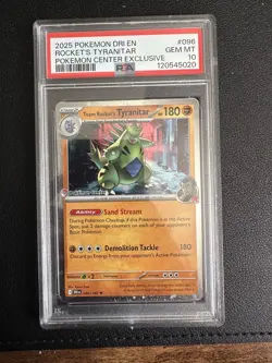 PSA 10 Team Rockets Tyranitar Destined Rivals Pokemon Center Promo Card 096/182 - Image 1
