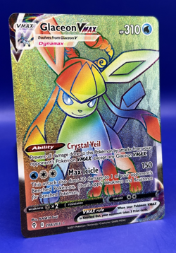 2021 Pokemon Card Swsh07: Evolving Skies Glaceon VMAX (Secret) 208/203 Holo NM - Image 2