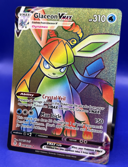 2021 Pokemon Card Swsh07: Evolving Skies Glaceon VMAX (Secret) 208/203 Holo NM - Image 3