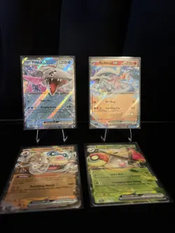 Pokemon TCG Journey Together EX 4 Card Lot Veluza, Reshiram, Mamoswine, Amoongus - Image 1