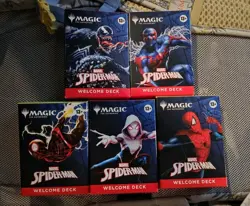 IN HAND MTG Spiderman Welcome Deck Set Of 5 - SDCC 2025 Magic The Gathering - Image 1