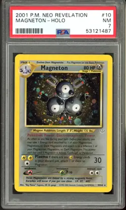 2001 Pokemon Neo Revelation Magneton Holo #10 PSA 7 NM - Image 1