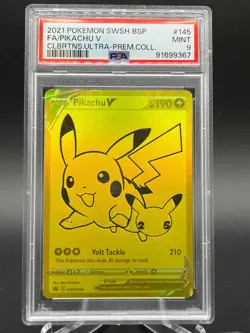 2021 POKEMON SWSH CELEBRATIONS ULTRA-PREMIUM COLLECTION FA/PIKACHU V #145 PSA 9 - Image 1