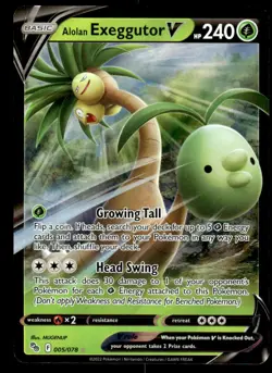 Pokemon TCG Pokemon GO #005/078 Alolan Exeggutor V NM - Image 1