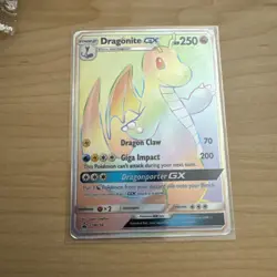 Pokemon Sun and Moon Black Star Promo DRAGONITE GX Secret Rainbow Rare #SM156 - Image 1
