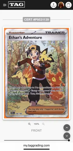2025 Pokemon S&V Destined Rivals - Ethan's Adventure 236/182 SIR - TAG 10 - PSA - Image 5