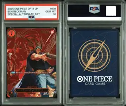 PSA 10 Ben Beckman SR SP OP09-009 ONE PIECE Card Japanese - Image 1