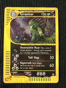 Pokemon Tyranitar Aquapolis Holo Rare E-Reader Card 2003 H28/H32 - Image 1