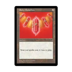 WOTC MtG Tempest Ruby Medallion (R) NM - Image 1