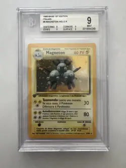 Pokemon Magneton BGS 9 Quad 1 Ed Base 9/102 -no Shining Charizard Crystal - Image 1