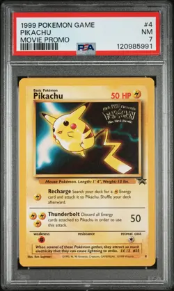 1999 POKEMON GAME MOVIE MOVIE PROMO #4 PIKACHU PSA 7 - Image 1