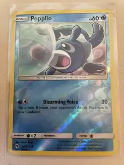Popplio 64/214 Reverse Holo 2018 Lost Thunder Pokemon card NM - Image 1
