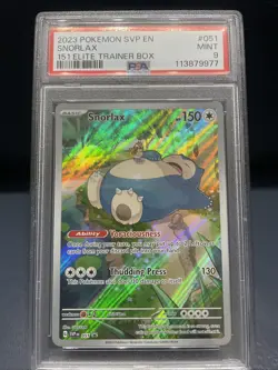 2023 POKEMON SVP EN-SV BLACK STAR PROMO 151 ELITE TRAINER BOX #051 SNORLAX PSA 9 - Image 1