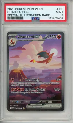 2023 POKEMON MEW EN #199 CHARIZARD EX MINT PSA 9 SPECIAL ILLUSTRATION RARE - Image 1