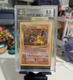 1999 Pokemon Base Set Shadowless #4 Charizard Holo Rare BGS 8.5 NM-MT+ - Image 1