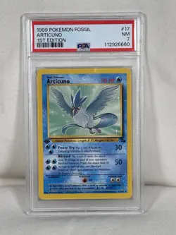 1999 Pokemon Fossil 1st Edition Articuno 17/62 PSA 7 NM - Image 1