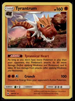 2018 Sun & Moon - Forbidden Light Tyrantrum Stage 2/Rare Holo #69 - Image 1
