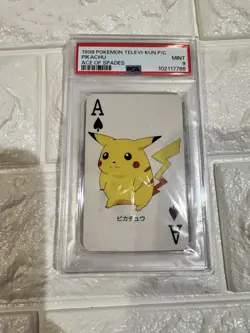PSA 9 Pikachu Pokemon Televi-kun Magazine Playing Card Ace of Spades 1998 - Image 3