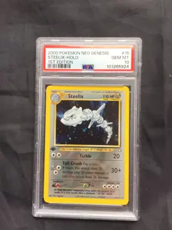 Pokemon Cards: Neo Genesis 1st Edition Rare Holo: Steelix 15/111 PSA 10 - Image 1