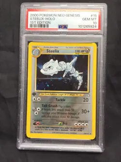 Pokemon Cards: Neo Genesis 1st Edition Rare Holo: Steelix 15/111 PSA 10 - Image 2