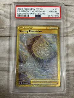 PSA 10 2021 Pokemon SWSH FA/ Stormy Mountains Evolving Skies-Secrets #232 - Image 1