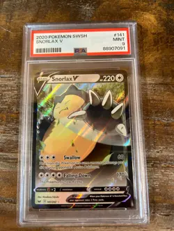 POKEMON 2020 Sword Shield SNORLAX V #141 PSA 9 Mint RARE - Image 1