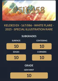 Keldeo EX 167/086 - Pokemon TCG - White flare - SIR - ✨PERFECT ACE 10!! ✨ - Image 3